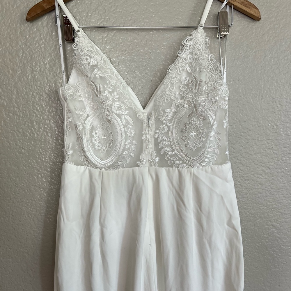 Follow My Heart Ivory Lace Sleeveless Wide-Leg Jumpsuit - Picture 5 of 9